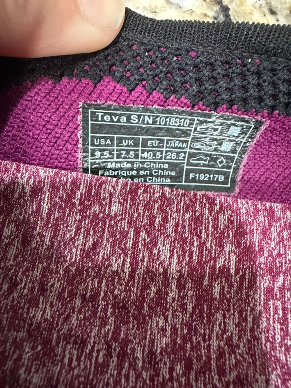 EUC Teva Women's Slip-On Hydro Life Ballerina Flats in Black and Purple Knit